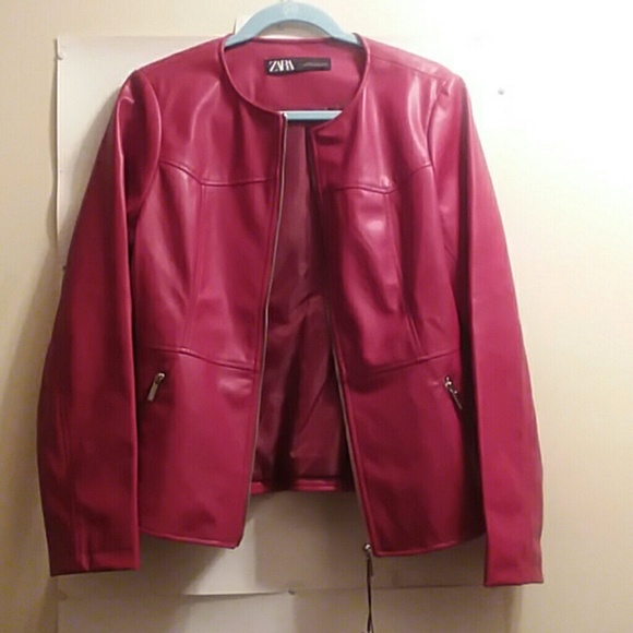 Zara Jackets & Blazers - ZARA FAUX LEATHER JACKET,  SIZE XL